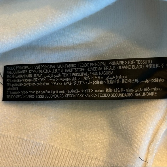 Zara Knit Sweater Women’s Medium Oversized Off-white Cream Cable Knit Sleeve - Picture 8 of 8